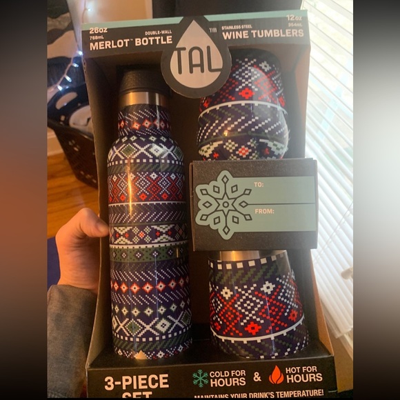 TAL Stainless Steel 26 fl oz Merlot Bottle and 12 fl oz Wine Tumbler, 3 Pc Set - Picture 4 of 4